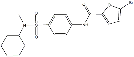 5-bromo-N-(4-{[cyclohexyl(methyl)amino]sulfonyl}phenyl)-2-furamide,,结构式