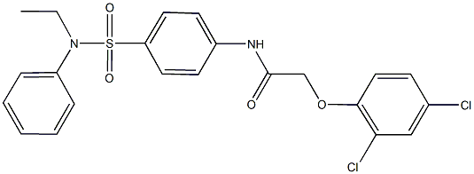2-(2,4-dichlorophenoxy)-N-{4-[(ethylanilino)sulfonyl]phenyl}acetamide Struktur