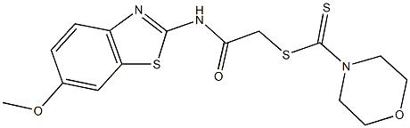 2-[(6-methoxy-1,3-benzothiazol-2-yl)amino]-2-oxoethyl 4-morpholinecarbodithioate Structure