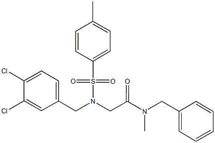 N-benzyl-2-{(3,4-dichlorobenzyl)[(4-methylphenyl)sulfonyl]amino}-N-methylacetamide,,结构式