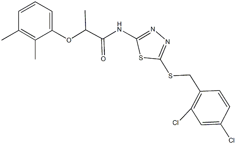 N-{5-[(2,4-dichlorobenzyl)sulfanyl]-1,3,4-thiadiazol-2-yl}-2-(2,3-dimethylphenoxy)propanamide 结构式