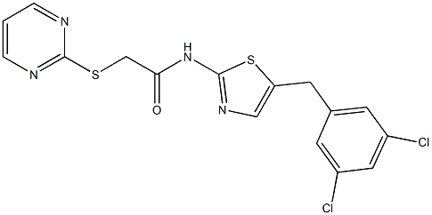 N-[5-(3,5-dichlorobenzyl)-1,3-thiazol-2-yl]-2-(2-pyrimidinylsulfanyl)acetamide Structure