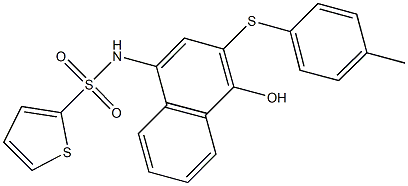 N-{4-hydroxy-3-[(4-methylphenyl)sulfanyl]-1-naphthyl}-2-thiophenesulfonamide Structure