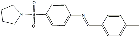 N-(4-methylbenzylidene)-N-[4-(1-pyrrolidinylsulfonyl)phenyl]amine,,结构式