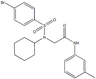 2-[[(4-bromophenyl)sulfonyl](cyclohexyl)amino]-N-(3-methylphenyl)acetamide Structure