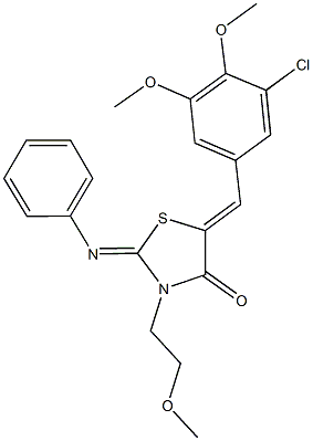 5-(3-chloro-4,5-dimethoxybenzylidene)-3-(2-methoxyethyl)-2-(phenylimino)-1,3-thiazolidin-4-one|