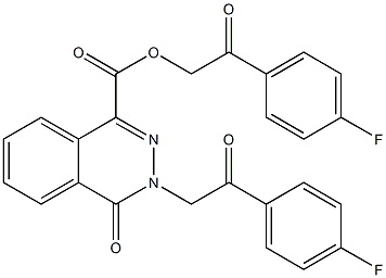 2-(4-fluorophenyl)-2-oxoethyl 3-[2-(4-fluorophenyl)-2-oxoethyl]-4-oxo-3,4-dihydro-1-phthalazinecarboxylate 化学構造式