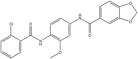 N-{4-[(2-chlorobenzoyl)amino]-3-methoxyphenyl}-1,3-benzodioxole-5-carboxamide