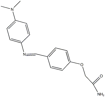 2-[4-({[4-(dimethylamino)phenyl]imino}methyl)phenoxy]acetamide,,结构式