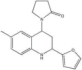 1-[2-(2-furyl)-6-methyl-1,2,3,4-tetrahydro-4-quinolinyl]-2-pyrrolidinone Struktur