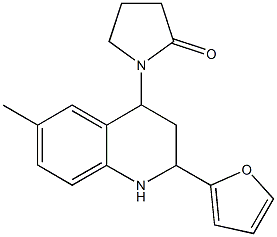 1-[2-(2-furyl)-6-methyl-1,2,3,4-tetrahydro-4-quinolinyl]-2-pyrrolidinone 化学構造式