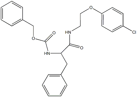 benzyl 1-benzyl-2-{[2-(4-chlorophenoxy)ethyl]amino}-2-oxoethylcarbamate,,结构式