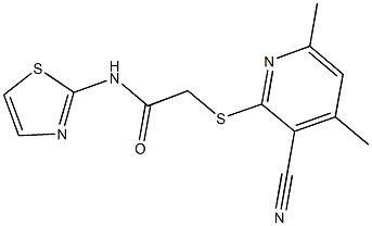  2-[(3-cyano-4,6-dimethyl-2-pyridinyl)sulfanyl]-N-(1,3-thiazol-2-yl)acetamide