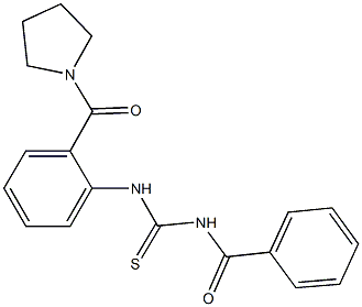 N-benzoyl-N'-[2-(1-pyrrolidinylcarbonyl)phenyl]thiourea Structure