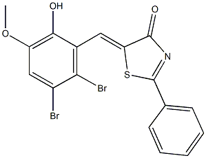  5-(2,3-dibromo-6-hydroxy-5-methoxybenzylidene)-2-phenyl-1,3-thiazol-4(5H)-one