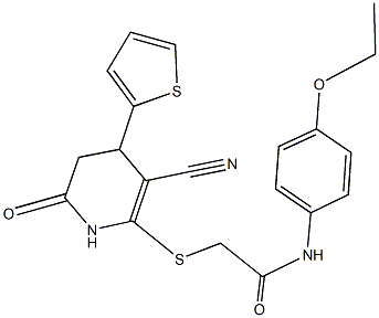 2-{[3-cyano-6-oxo-4-(2-thienyl)-1,4,5,6-tetrahydro-2-pyridinyl]sulfanyl}-N-(4-ethoxyphenyl)acetamide