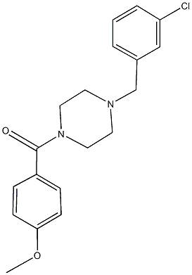 1-(3-chlorobenzyl)-4-(4-methoxybenzoyl)piperazine,,结构式