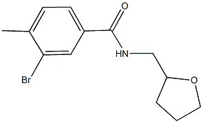 3-bromo-4-methyl-N-(tetrahydrofuran-2-ylmethyl)benzamide,,结构式