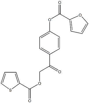 4-{2-[(2-thienylcarbonyl)oxy]acetyl}phenyl 2-furoate,,结构式