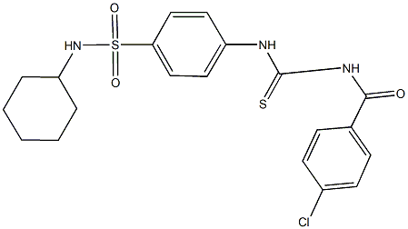 4-({[(4-chlorobenzoyl)amino]carbothioyl}amino)-N-cyclohexylbenzenesulfonamide Structure