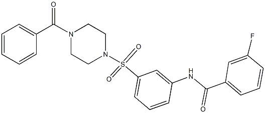 N-{3-[(4-benzoyl-1-piperazinyl)sulfonyl]phenyl}-3-fluorobenzamide Structure