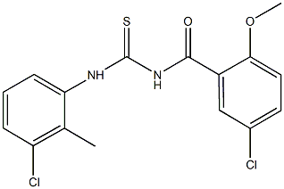 N-(5-chloro-2-methoxybenzoyl)-N'-(3-chloro-2-methylphenyl)thiourea,,结构式