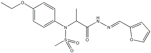 N-(4-ethoxyphenyl)-N-{2-[2-(2-furylmethylene)hydrazino]-1-methyl-2-oxoethyl}methanesulfonamide,,结构式