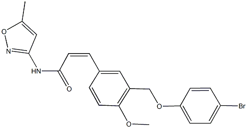 3-{3-[(4-bromophenoxy)methyl]-4-methoxyphenyl}-N-(5-methyl-3-isoxazolyl)acrylamide 结构式