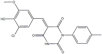 5-(3-chloro-4-hydroxy-5-methoxybenzylidene)-1-(4-methylphenyl)-2,4,6(1H,3H,5H)-pyrimidinetrione