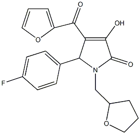 5-(4-fluorophenyl)-4-(2-furoyl)-3-hydroxy-1-(tetrahydro-2-furanylmethyl)-1,5-dihydro-2H-pyrrol-2-one Struktur