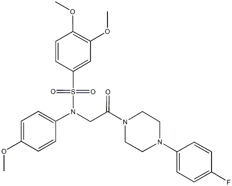 N-{2-[4-(4-fluorophenyl)-1-piperazinyl]-2-oxoethyl}-3,4-dimethoxy-N-(4-methoxyphenyl)benzenesulfonamide Structure