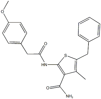 5-benzyl-2-{[(4-methoxyphenyl)acetyl]amino}-4-methyl-3-thiophenecarboxamide