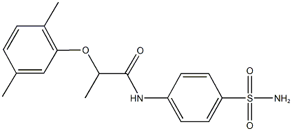 N-[4-(aminosulfonyl)phenyl]-2-(2,5-dimethylphenoxy)propanamide,,结构式