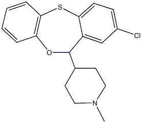 4-(2-chloro-11H-dibenzo[b,e][1,4]oxathiepin-11-yl)-1-methylpiperidine 化学構造式