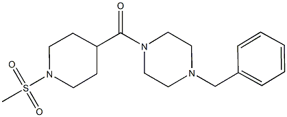 1-benzyl-4-{[1-(methylsulfonyl)-4-piperidinyl]carbonyl}piperazine 结构式