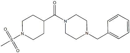 1-benzyl-4-{[1-(methylsulfonyl)-4-piperidinyl]carbonyl}piperazine,,结构式