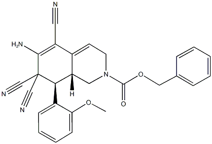 benzyl 6-amino-5,7,7-tricyano-8-(2-methoxyphenyl)-3,7,8,8a-tetrahydro-2(1H)-isoquinolinecarboxylate Structure