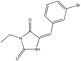 5-(3-bromobenzylidene)-3-ethyl-2,4-imidazolidinedione,,结构式