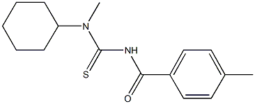 N-cyclohexyl-N-methyl-N'-(4-methylbenzoyl)thiourea,,结构式