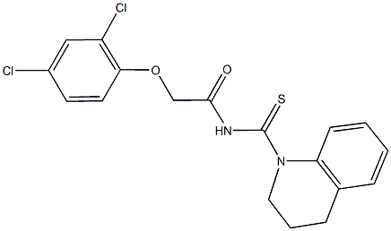2-(2,4-dichlorophenoxy)-N-(3,4-dihydro-1(2H)-quinolinylcarbothioyl)acetamide Struktur