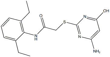 2-[(4-amino-6-hydroxypyrimidin-2-yl)sulfanyl]-N-(2,6-diethylphenyl)acetamide