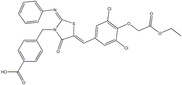  4-{[5-[3,5-dichloro-4-(2-ethoxy-2-oxoethoxy)benzylidene]-4-oxo-2-(phenylimino)-1,3-thiazolidin-3-yl]methyl}benzoic acid