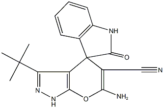 6-amino-5-cyano-3-(tert-butyl)-1',2,3',4-tetrahydrospiro[pyrano[2,3-c]pyrazole-4,3'-(2'H)-indol-2-one]