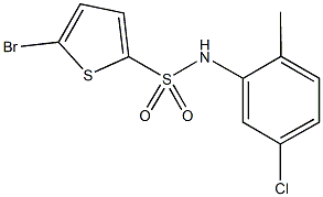 5-bromo-N-(5-chloro-2-methylphenyl)-2-thiophenesulfonamide 结构式