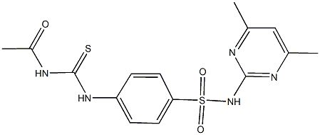4-{[(acetylamino)carbothioyl]amino}-N-(4,6-dimethyl-2-pyrimidinyl)benzenesulfonamide,,结构式