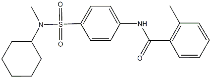 N-(4-{[cyclohexyl(methyl)amino]sulfonyl}phenyl)-2-methylbenzamide 结构式