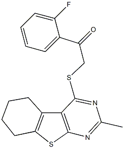 1-(2-fluorophenyl)-2-[(2-methyl-5,6,7,8-tetrahydro[1]benzothieno[2,3-d]pyrimidin-4-yl)sulfanyl]ethanone