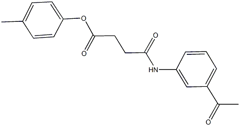 4-methylphenyl 4-(3-acetylanilino)-4-oxobutanoate Struktur