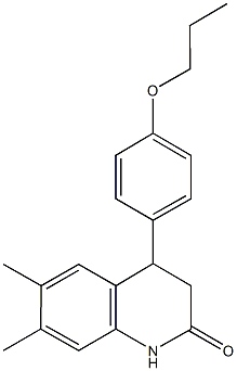 6,7-dimethyl-4-(4-propoxyphenyl)-3,4-dihydro-2(1H)-quinolinone,,结构式