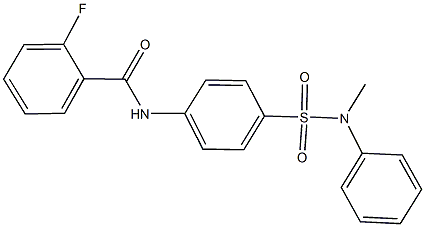 2-fluoro-N-{4-[(methylanilino)sulfonyl]phenyl}benzamide 化学構造式
